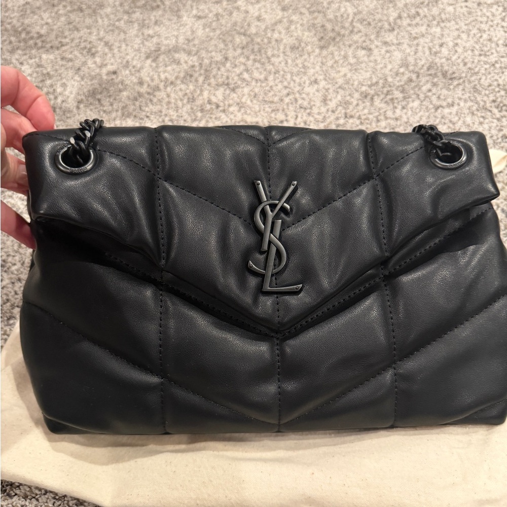 YSL Black Puffer Shoulder Bag